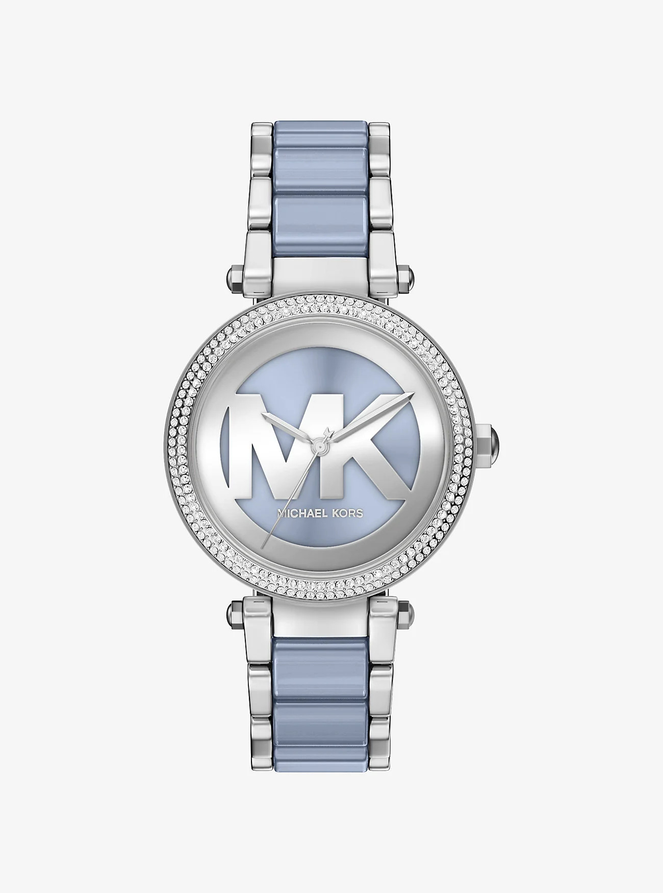 Oversized Parker Pavé Blue-Tone Watch | Shop Simon