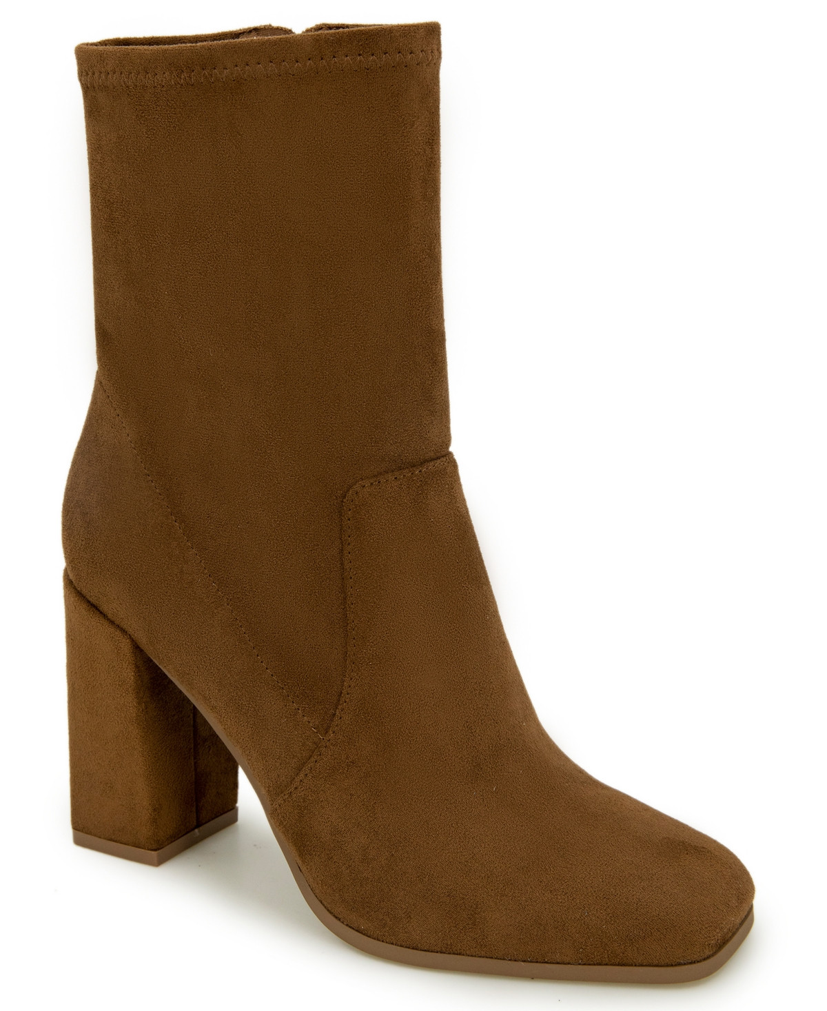 Kenneth Cole New York Women's Jax Block Heel Stretch Boots - Cognac | Macy's