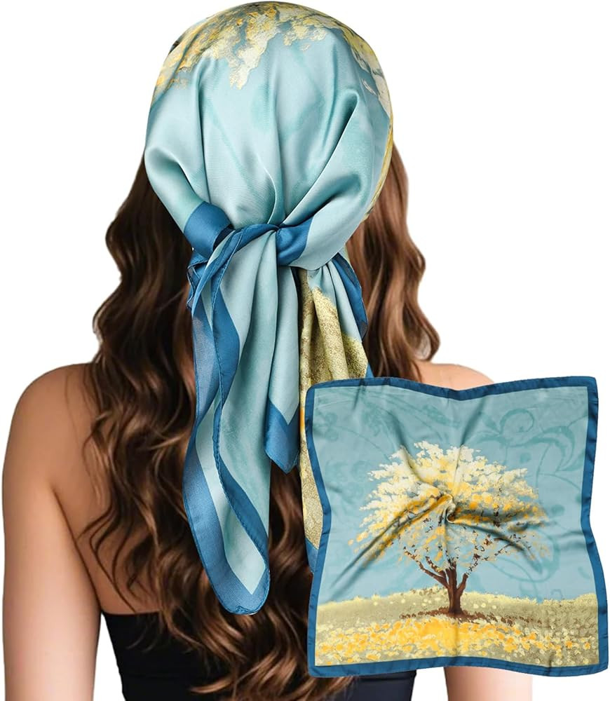 Sumolux Head Hair Scarf for Women Like Satin Silk Scarf Bandana Hair Wrapping Night Large Square ... | Amazon (US)