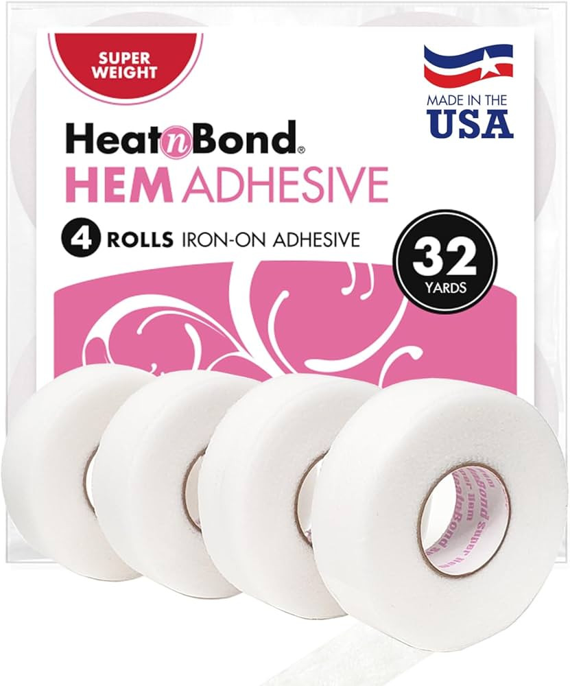 HeatnBond Iron On Hemming Tape - No Sew Hemming Tape for Pants, Dresses, and Curtains - Fabric Ta... | Amazon (US)
