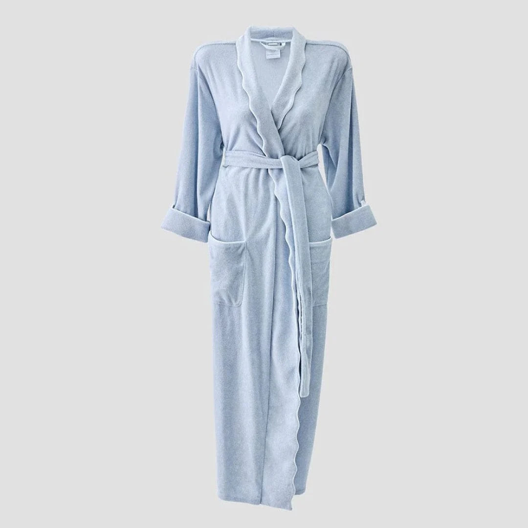 Women's Long Scallop Lightweight Robe | Weezie Towels
