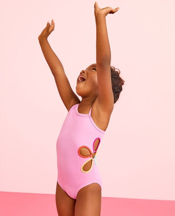 Girls' Echinacea One-Piece Flower Cut Out Swimsuit - Size Big Kids 12 by Hanna Andersson | Hanna Andersson