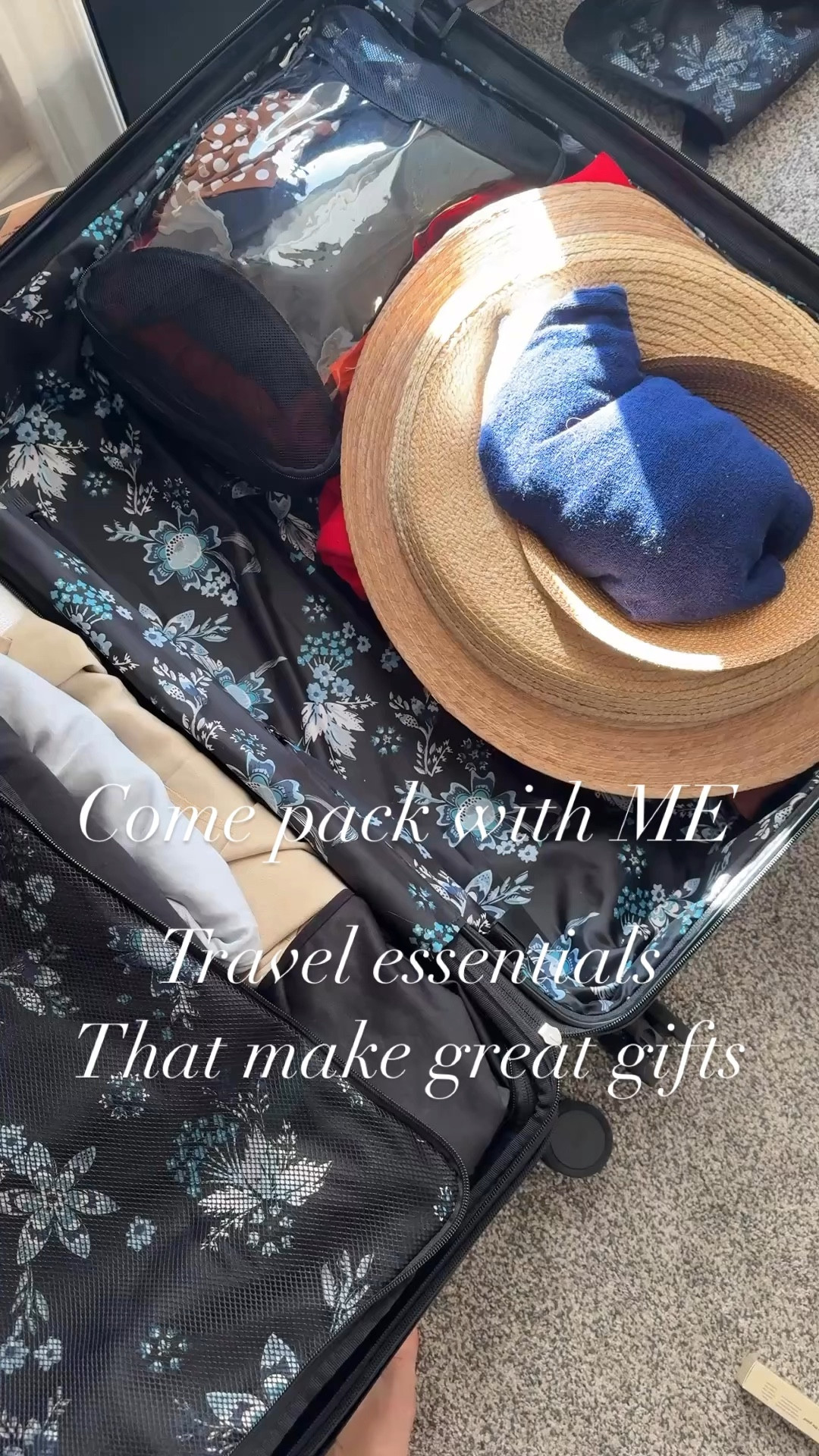 🎁 Gift ideas for the 🧳 traveler

Set of 3 -Monogram Packing cubes by Sprinkled in pink💕 great quality and perfect for packing under garments, pjs or swimsuits and the smallest I use for all my electronics cords etc but also works for  larger jewelry or keeping health essentials in order etc.

Sprinkled in pink monogram jewelry box- perfect for small jewelry- rings, stud earring or little hoops, 

Caroline hill make up bag and toiletry bag, quilted paten leather and great quality, love the Velcro in & out pouches 

Colleen Rothschild hair travel st- everything you need for your hair shampoo conditioner hair protection and serum/shine as well as a scrubber

Shoe bags- keep all your shoes separate from you clothes! Nobody wants dirty shoes to touch clean clothes

Jewelry tote- organizes all your jewelry and keeps necklaces straight and untanggled, larger earrings rings and bracelets organized! Zips closed

Vera Bradley hard case luggage 

Louis vuttion never full 

Leopard lounger travel set - Amazon find

London hat

Kut from kloth denim jacket 

Madison Masion red tennis shoes
