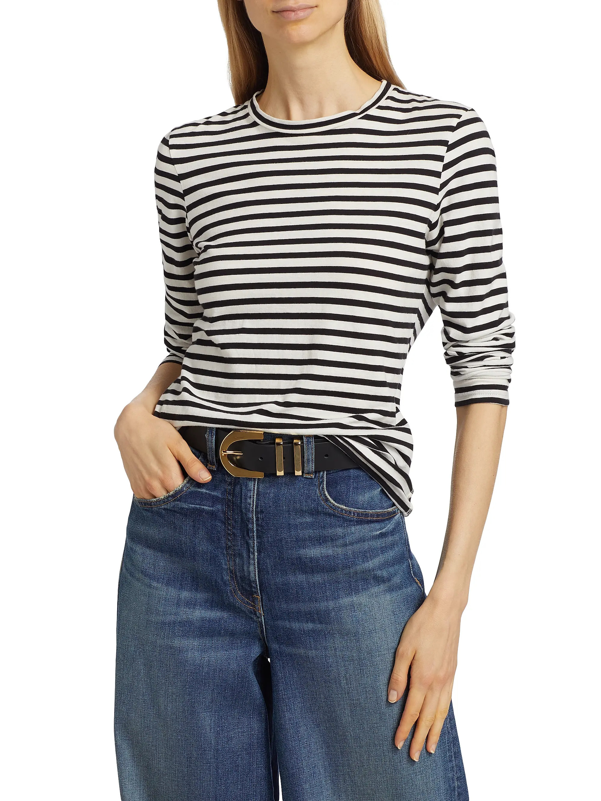 Susana Striped Cotton Long-Sleeve T-Shirt | Saks Fifth Avenue