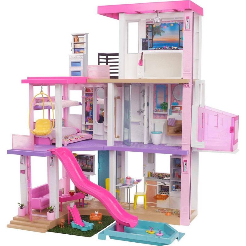 Barbie DreamHouse Dollhouse with Pool, Slide, Elevator, Lights &#38; Sounds 3.75&#39; | Target