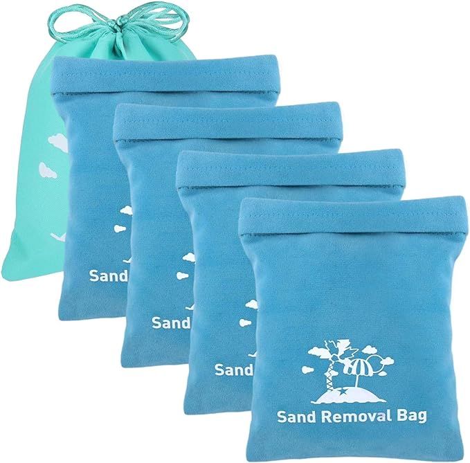 Mity rain 4PCS Sand Remover for Beach with 1PCS Waterproof Storage Bag, 5.2inch Sand Wipe Off Mit... | Amazon (US)