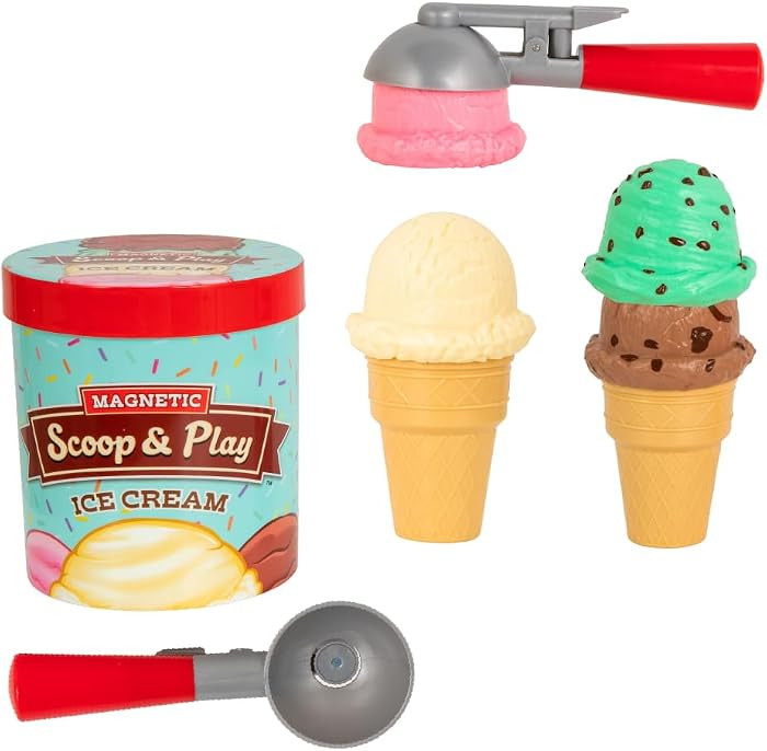 Popular Playthings Magnetic Scoop and Play Ice Cream Set, Pretend Dessert Shop Toy for Kids, Play... | Amazon (US)