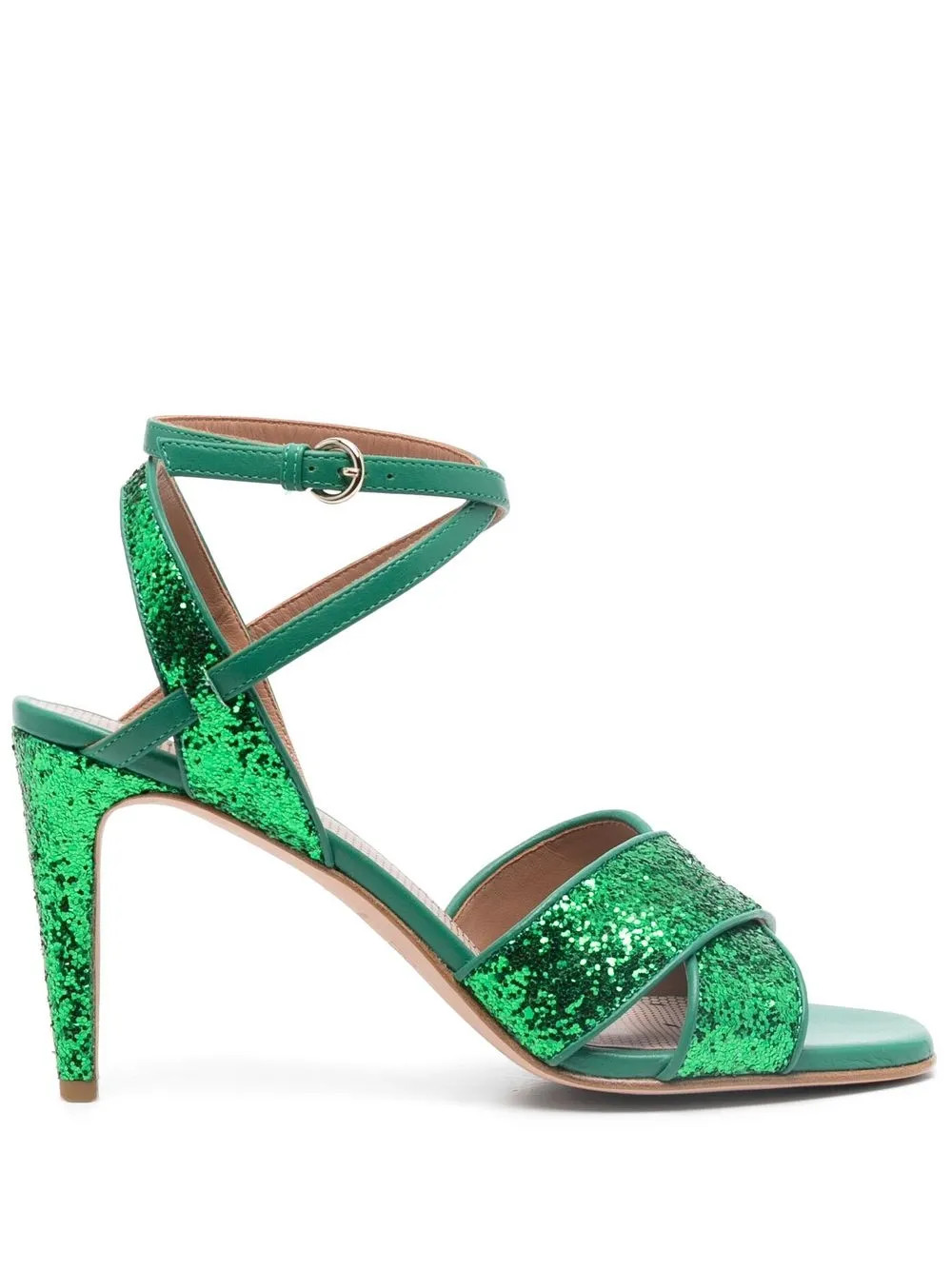 RED(V) glitter-embellished open-toe Sandals | Green | FARFETCH UK | Farfetch Global