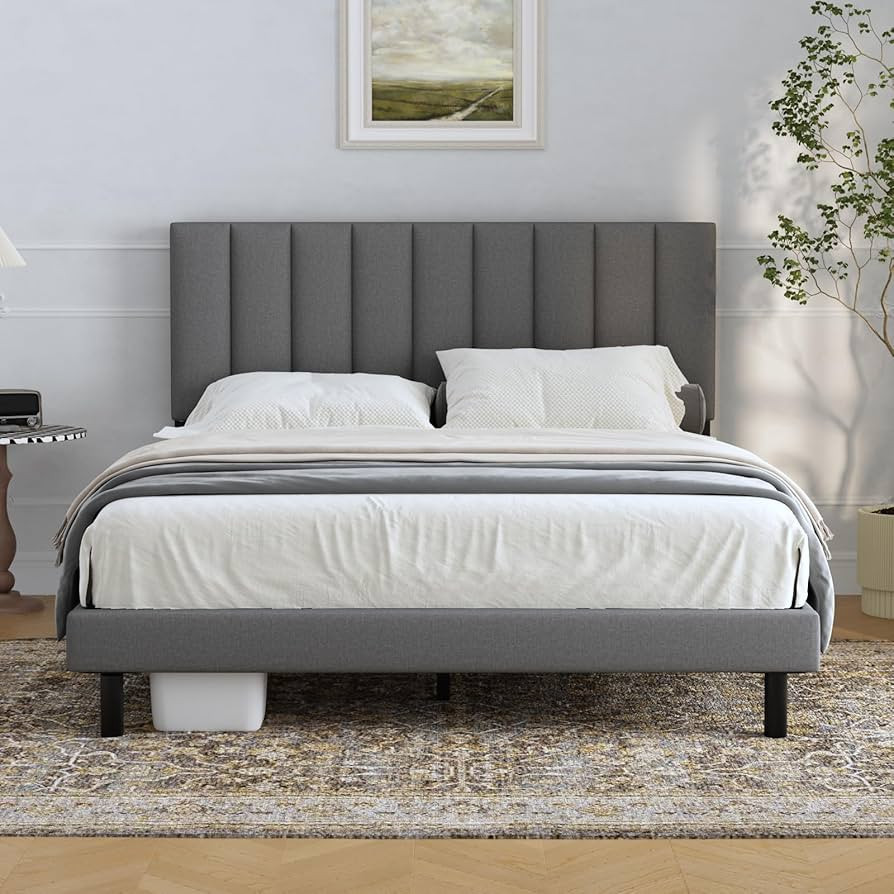 Bed Frames, Lukace Queen Bed Frames with Upholstered Headboard, Without Box Spring Needed, Easily... | Amazon (CA)