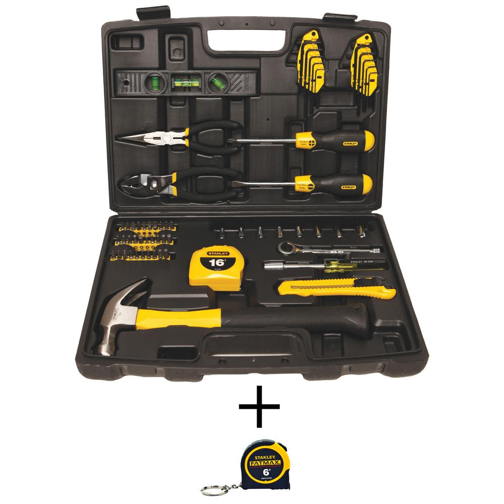 Home Tool Kit (65-Piece) with Bonus Keychain Pocket Tape Measure | The Home Depot