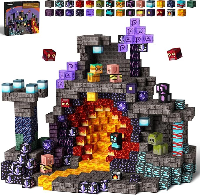 GobiDex 100PCS Magnetic Building Blocks Game-Based Build Magwonder Cave World with Magnet Constru... | Amazon (US)