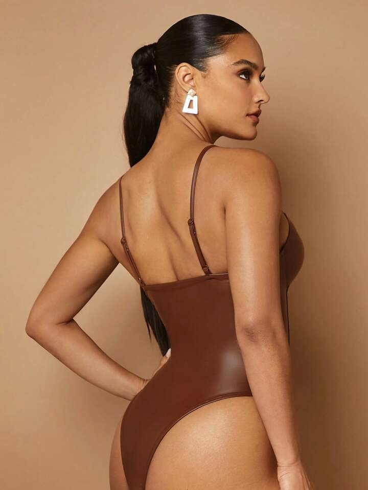 Silquee Body de tirantes unicolor PU | SHEIN