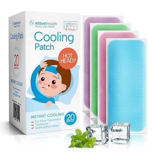 Cooling Patches for Kids -20 Pack Fever Patch for Kids, Minty Cool- Cold Fever Stickers -Baby Pad, Hot Weather Forehead, Reducer Headache Patches Multi-Color | Amazon (US)