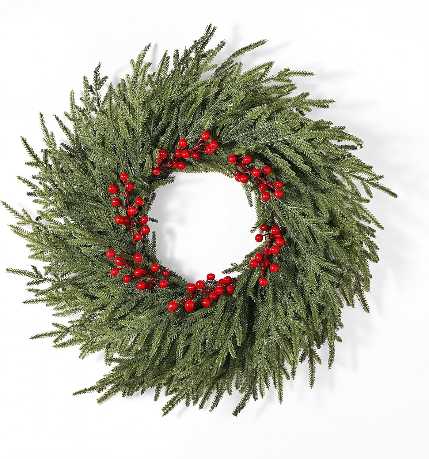 26" Christmas Cedar Wreath - Large Artificial Evergreen Pine Norfolk Wreath | Amazon (US)