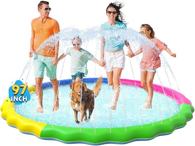 VISTOP Non-Slip Splash Pad for Kids and Dog, Thicken Sprinkler Pool Summer Outdoor Water Toys - F... | Amazon (US)