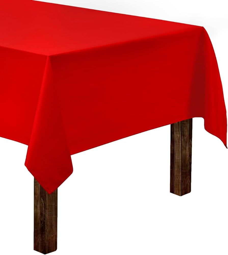 Gee Di Moda Rectangle Tablecloth - 60 x 126 Inch Red Table Cloth for 8 Foot Rectangle Table - Hea... | Amazon (US)