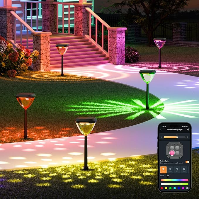 Linkind Smart Solar Pathway Lights SP6, in-App Pattern Switching Solar Lights Outdoor, USB&Solar ... | Amazon (US)