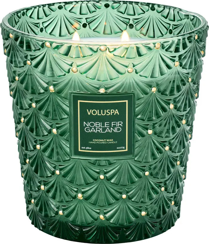 Voluspa Noble Fir Garland Three-Wick Hearth Candle | Nordstrom | Nordstrom