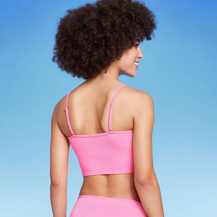 Women's Ribbed Longline Bralette Bikini Top - Wild Fable™ | Target