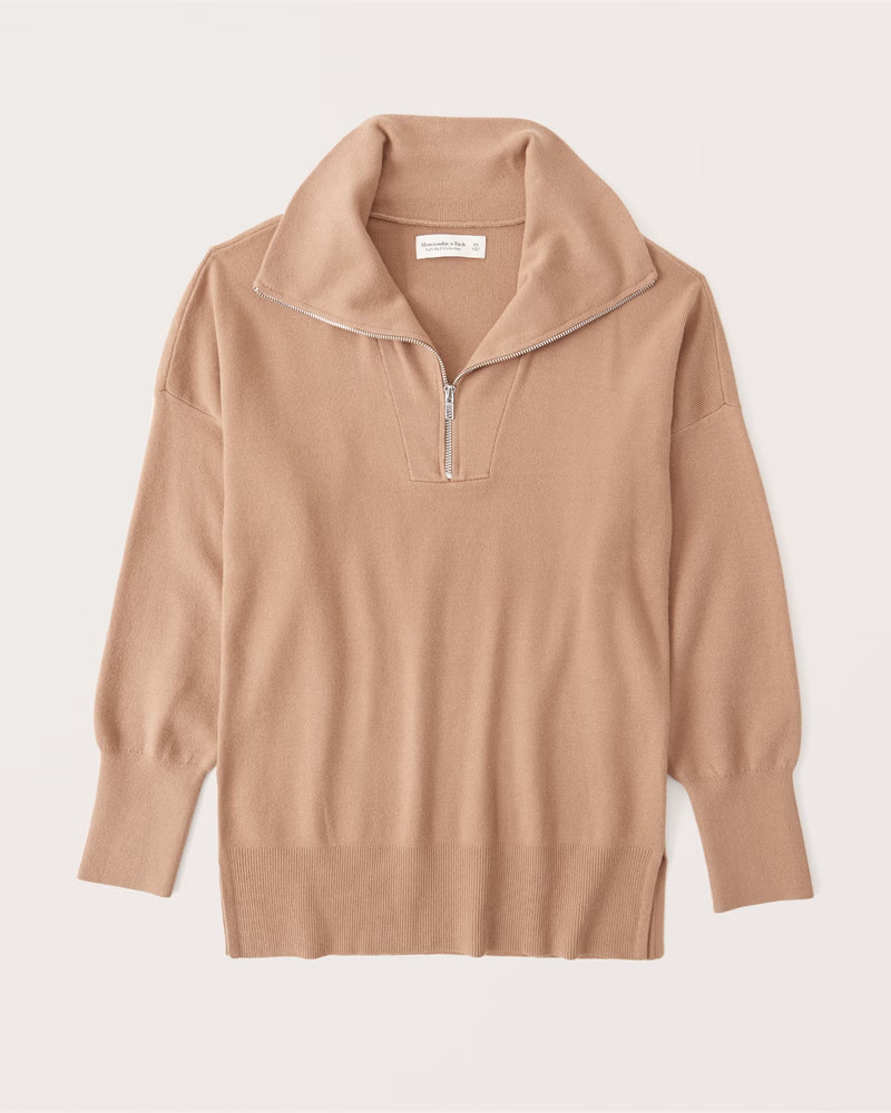 LuxeLoft Oversized Legging-Friendly Half-Zip | Abercrombie & Fitch (US)