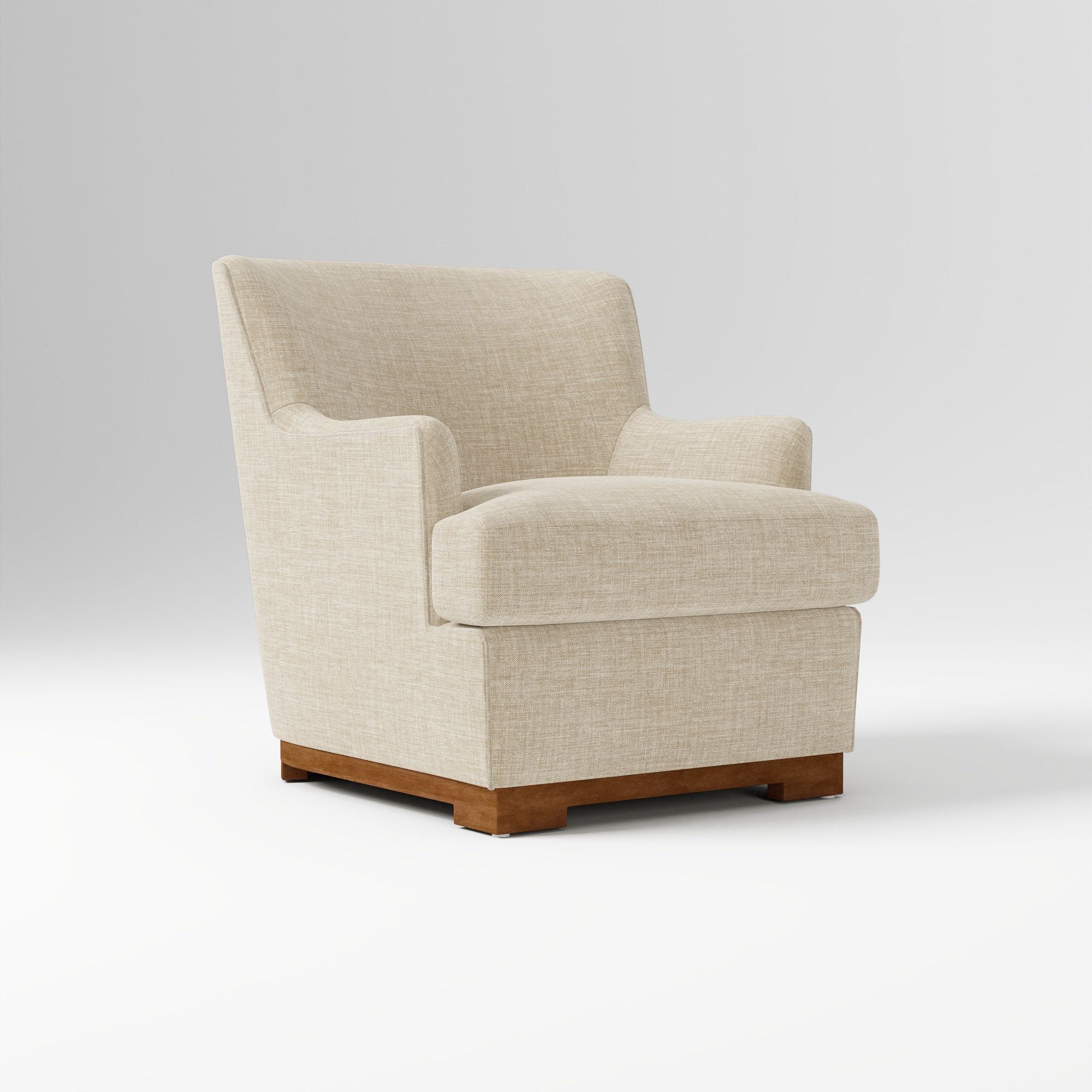 Briar Chair, Performance Yarn Dyed Linen Weave Sand, Walnut | West Elm (US)
