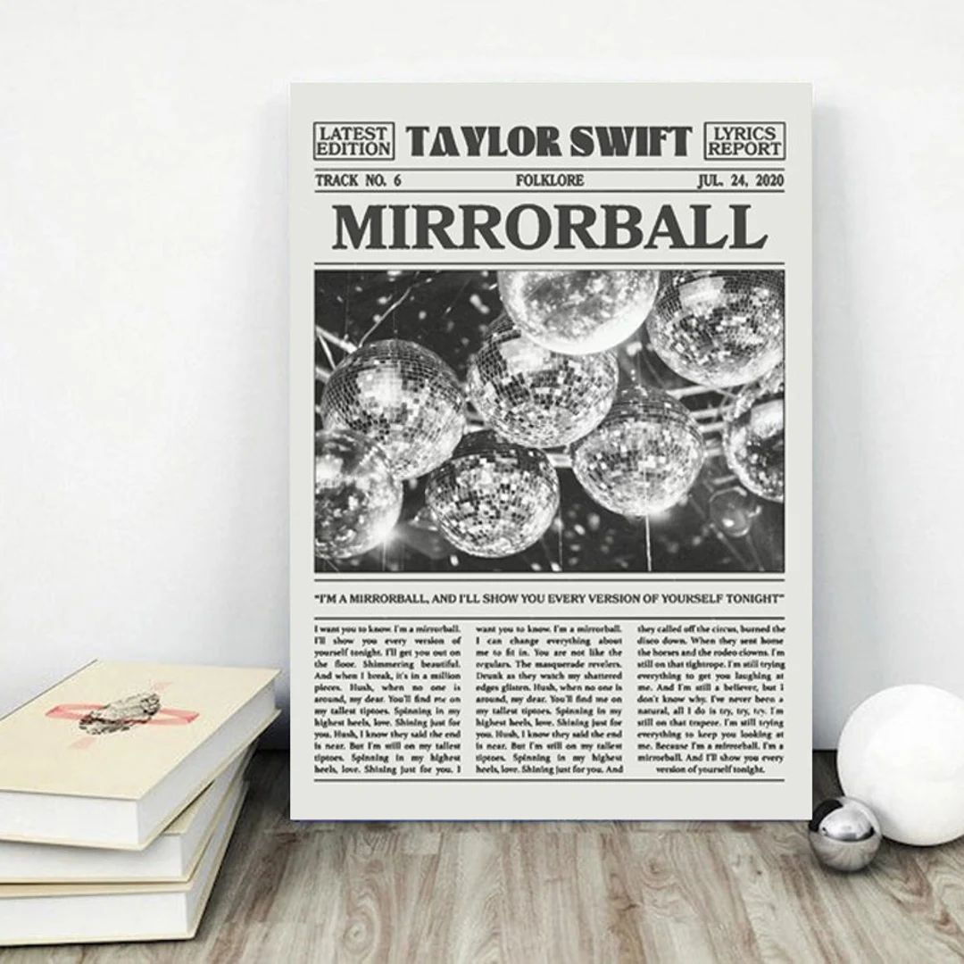 Taylor Swift Retro Newspaper Poster Mirrorball Poster - Etsy | Etsy (US)