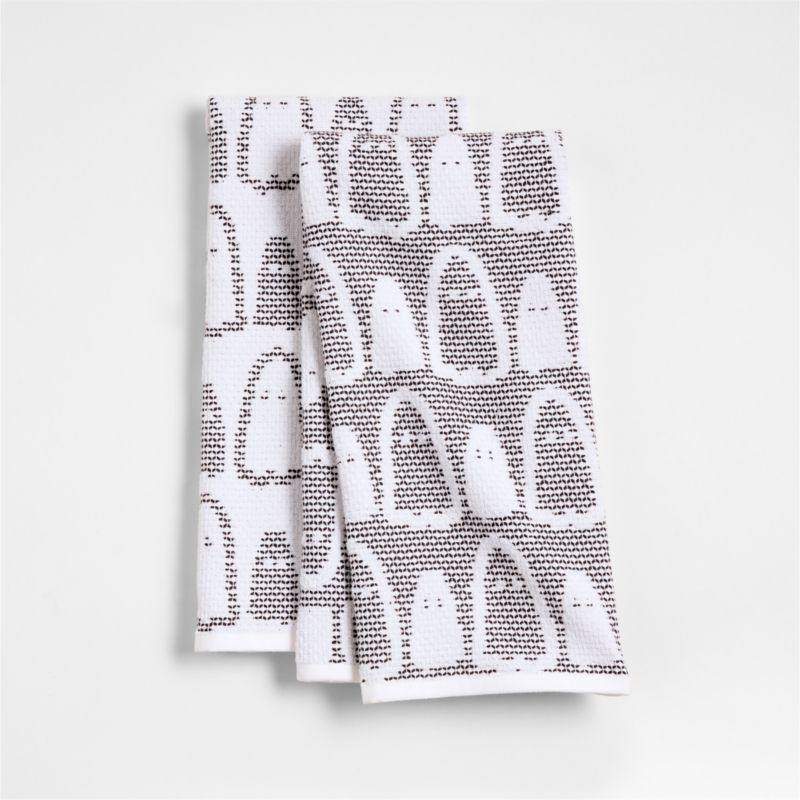 Ghost Textured Terry Organic Cotton Kitchen Towel, Set of 2 | Crate & Barrel | Crate & Barrel