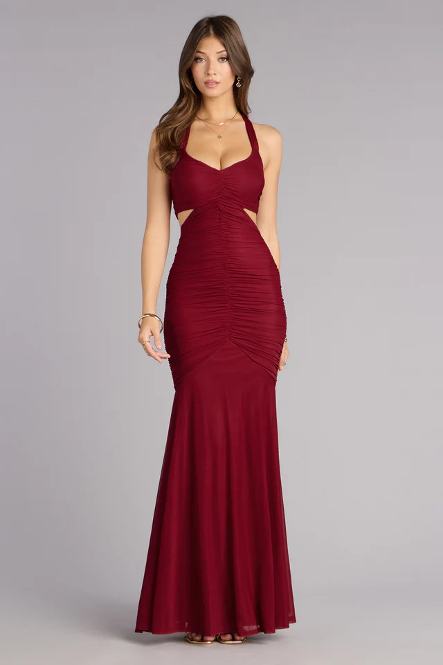 Giana Ruched Mesh Mermaid Dress | Windsor Stores