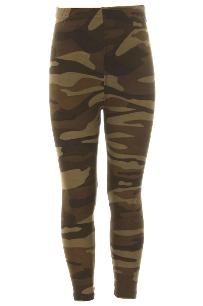 Girl's Dark Military Camouflage Pattern Print Leggings - S/M - Walmart.com | Walmart (US)