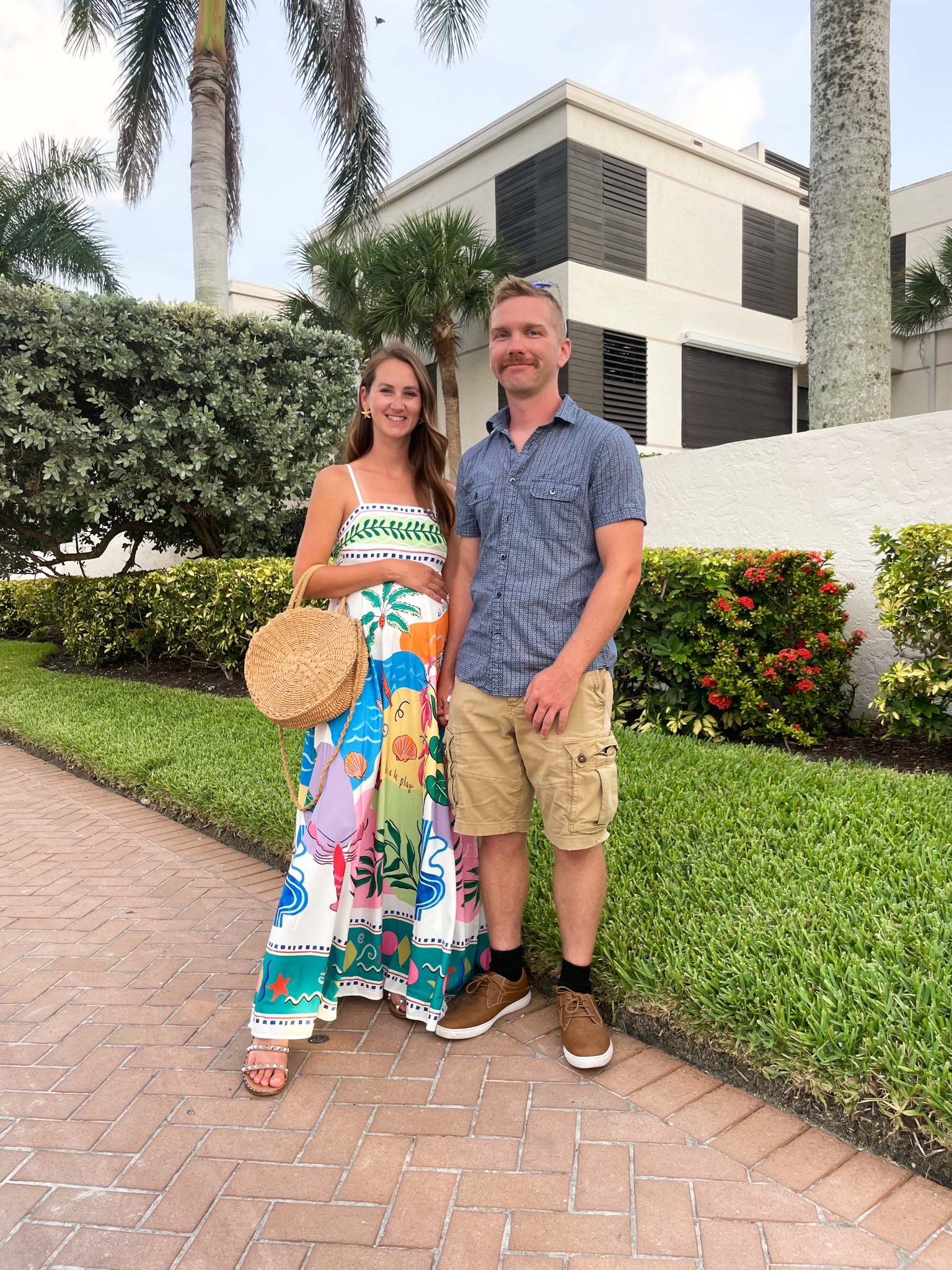 Wouldn’t want to celebrate our 10 year wedding anniversary anywhere else ❤️ My dress is from Amazon & it’s bump friendly. Wearing a size small. 