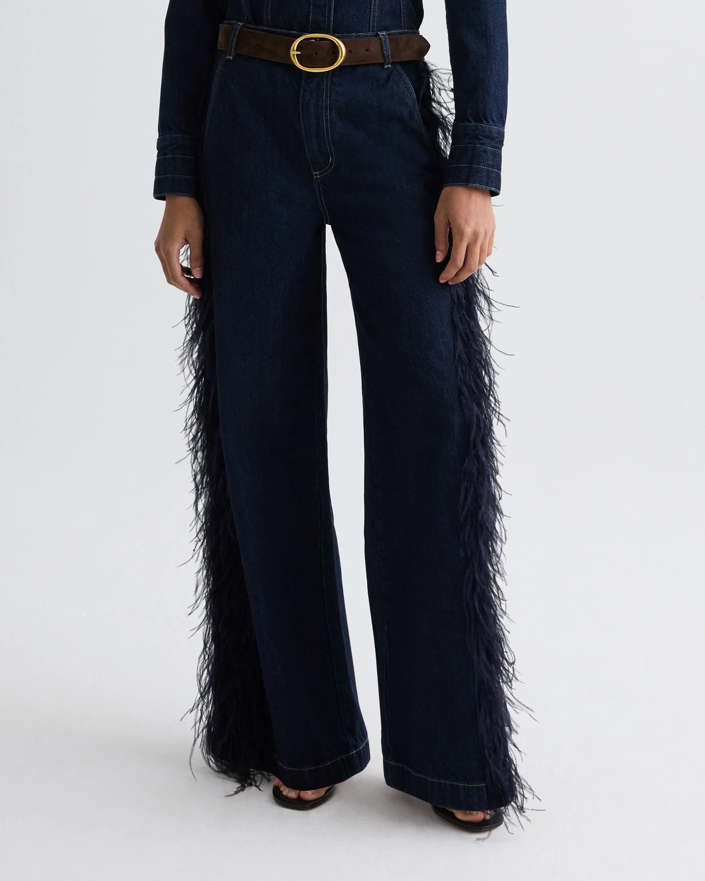 Mott St. Jean with Feathers in Heavy Denim | TWP