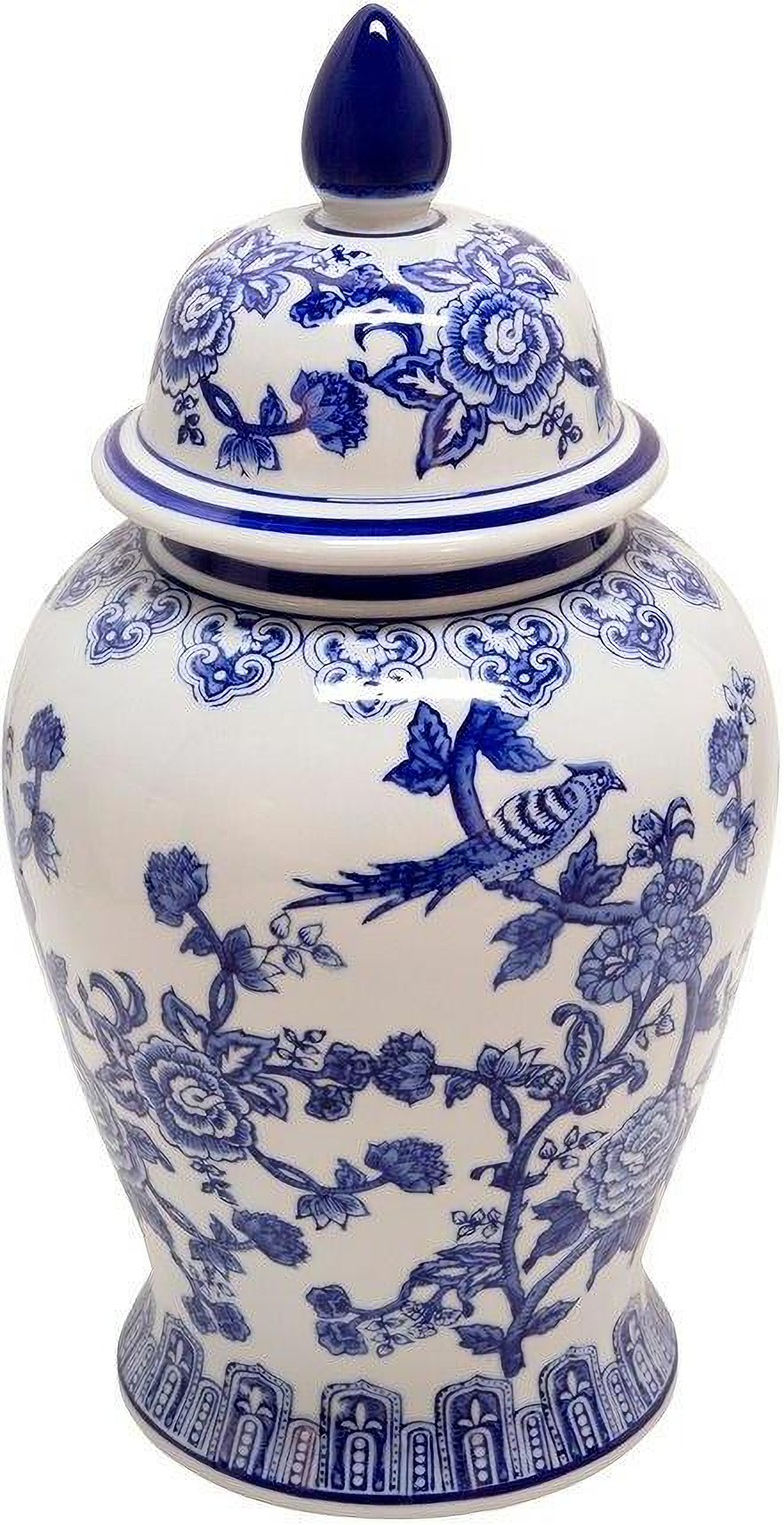 18 Inch Temple Jar In Blue | 1stopbedrooms