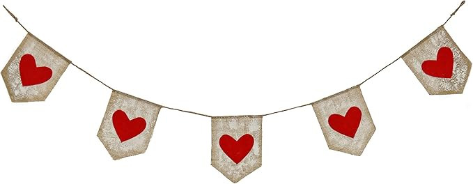 National Tree Company Red Hearts Jute Garland, Valentine's Day Collection, 6 Feet | Amazon (US)