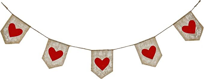 National Tree Company Red Hearts Jute Garland, Valentine's Day Collection, 6 Feet | Amazon (US)