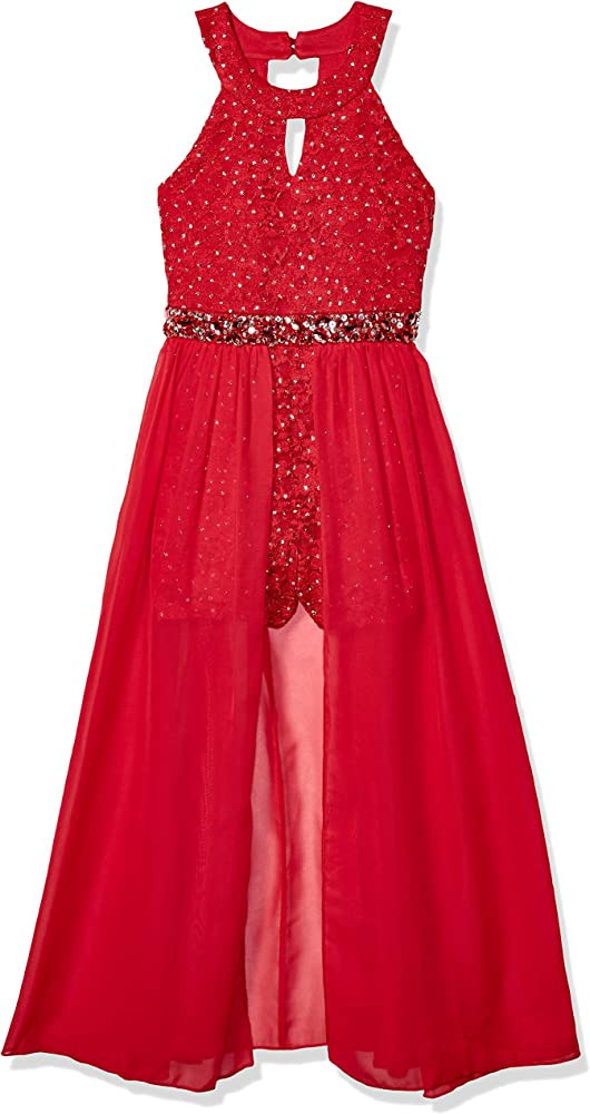 Speechless Girls' High Neck Maxi Romper Dress | Amazon (US)
