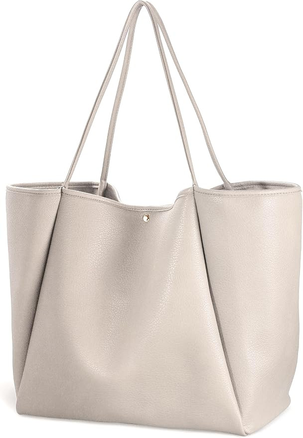 Oversize Pu Leather Tote Women Weekender Bag Shopper Handbag Travel Purse | Amazon (US)