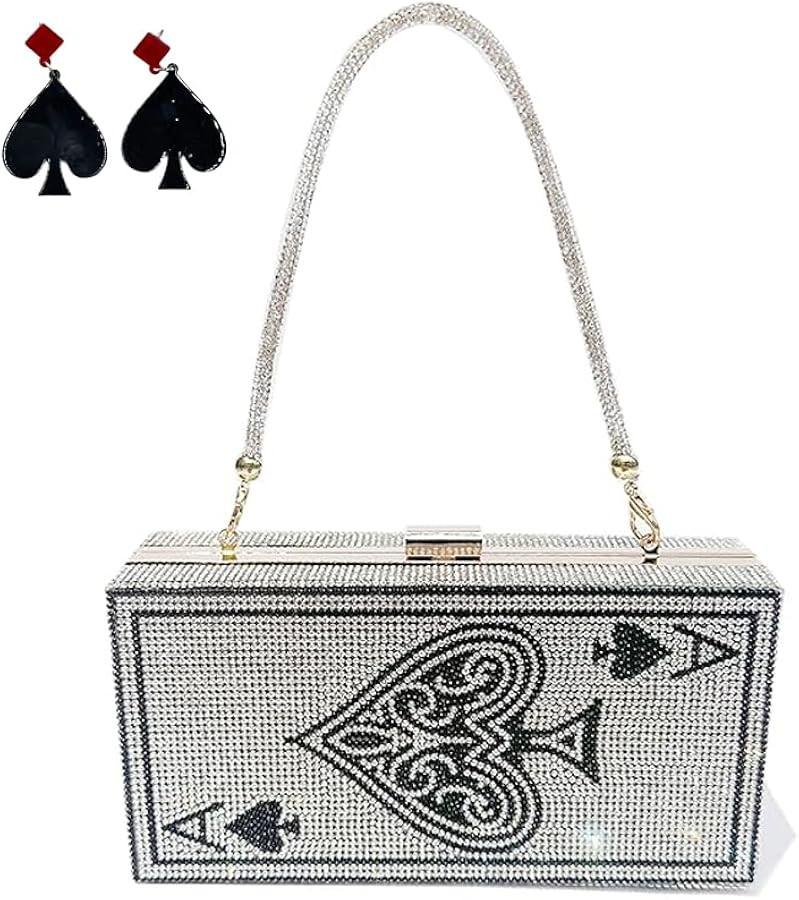 pearl&she Diamond Women Evening Handbags Purse Minaudiere Clutch Bag,Stack of Cash Dollars Crysta... | Amazon (US)