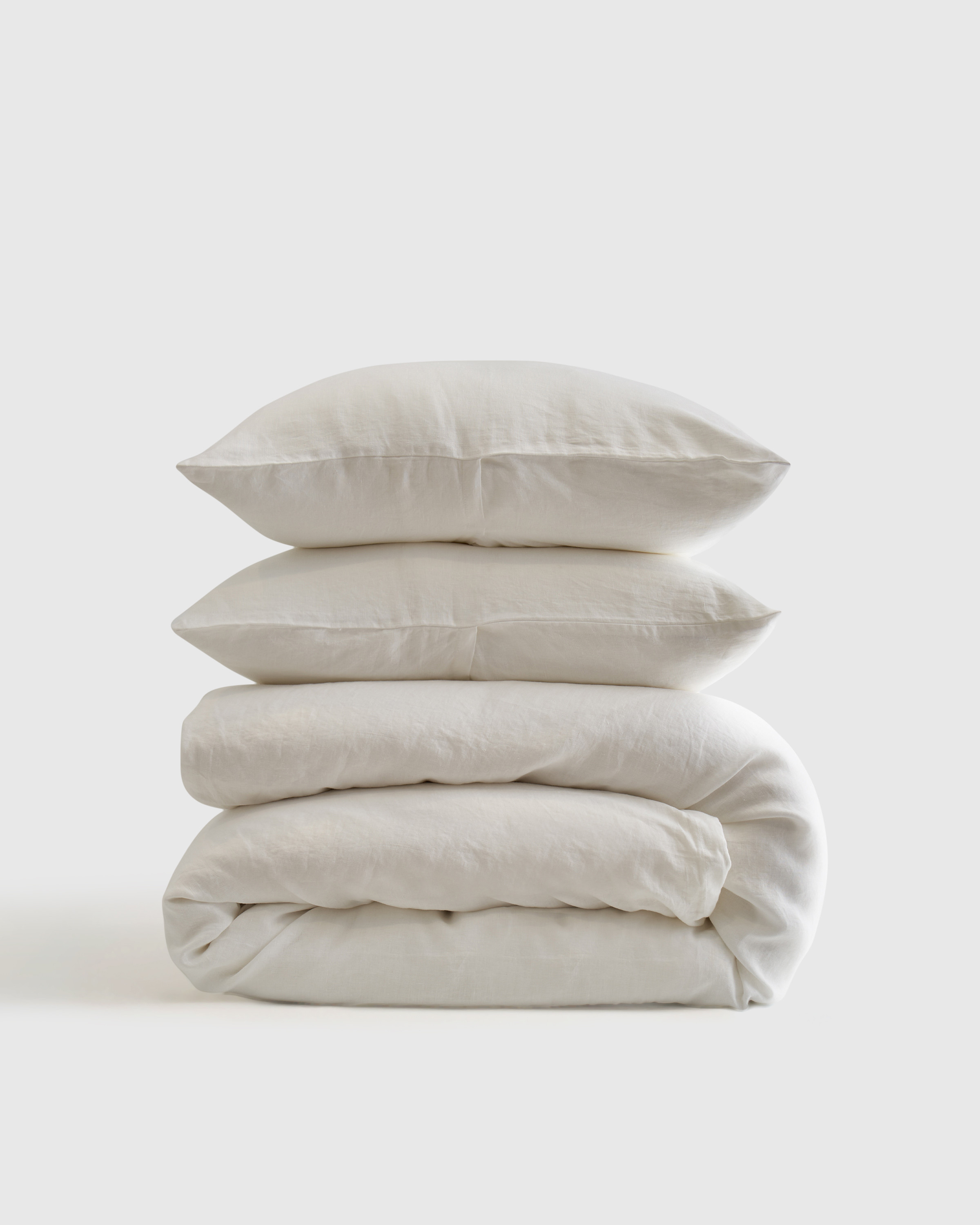 Quince | European Linen Duvet Cover Set in White Size Twin | Quince