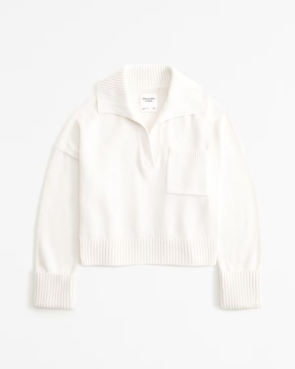 Mesh Notch-Neck Sweater | Abercrombie & Fitch (US)