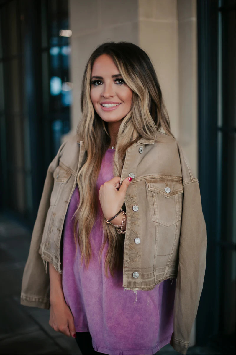 Go With It Cropped Tan Denim Jacket | Apricot Lane Boutique