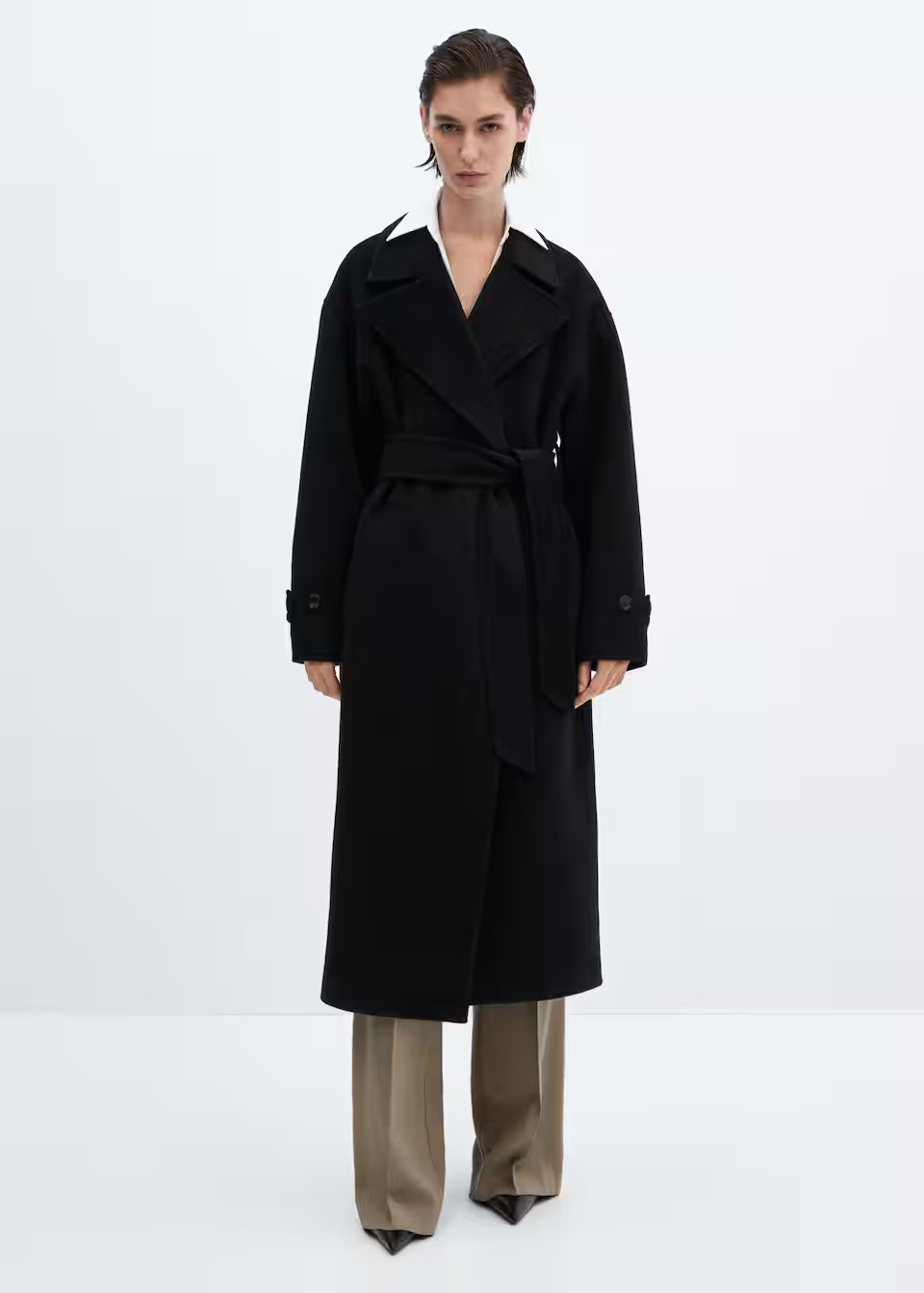 Woolen coat with belt -  Women | Mango USA | MANGO (US)