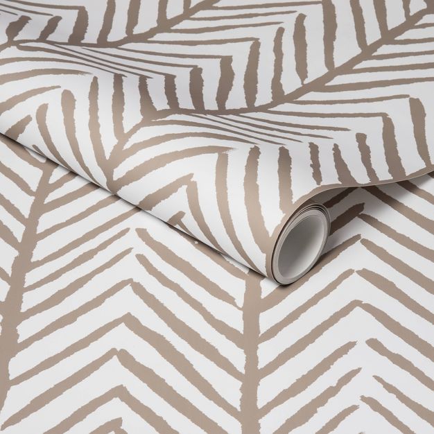 Herringbone Stripe Peel &#38; Stick Wallpaper Tan - Threshold&#8482; | Target