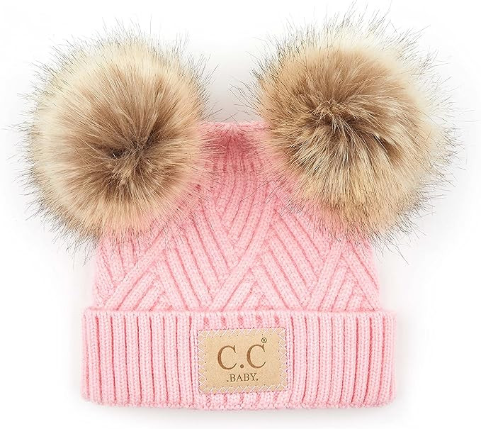 Funky Junque Exclusives Baby Infant Beanie Knit Warm Winter Pom Skull Cap Hat | Amazon (US)