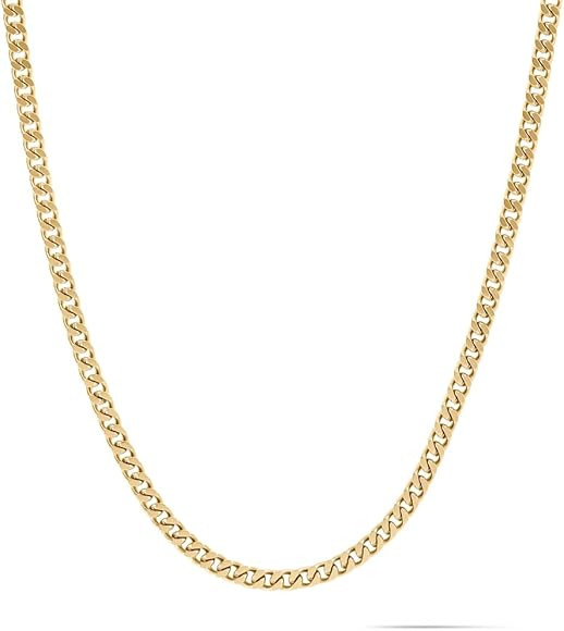 MVMT Men's Jewelry - Fashion Accessory - Ionic Plated Steel 3MM Chain Necklace - Gold Plated | Amazon (US)