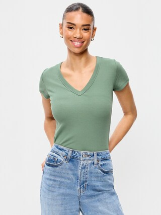 Snug V-Neck Crop T-Shirt | Old Navy (US)