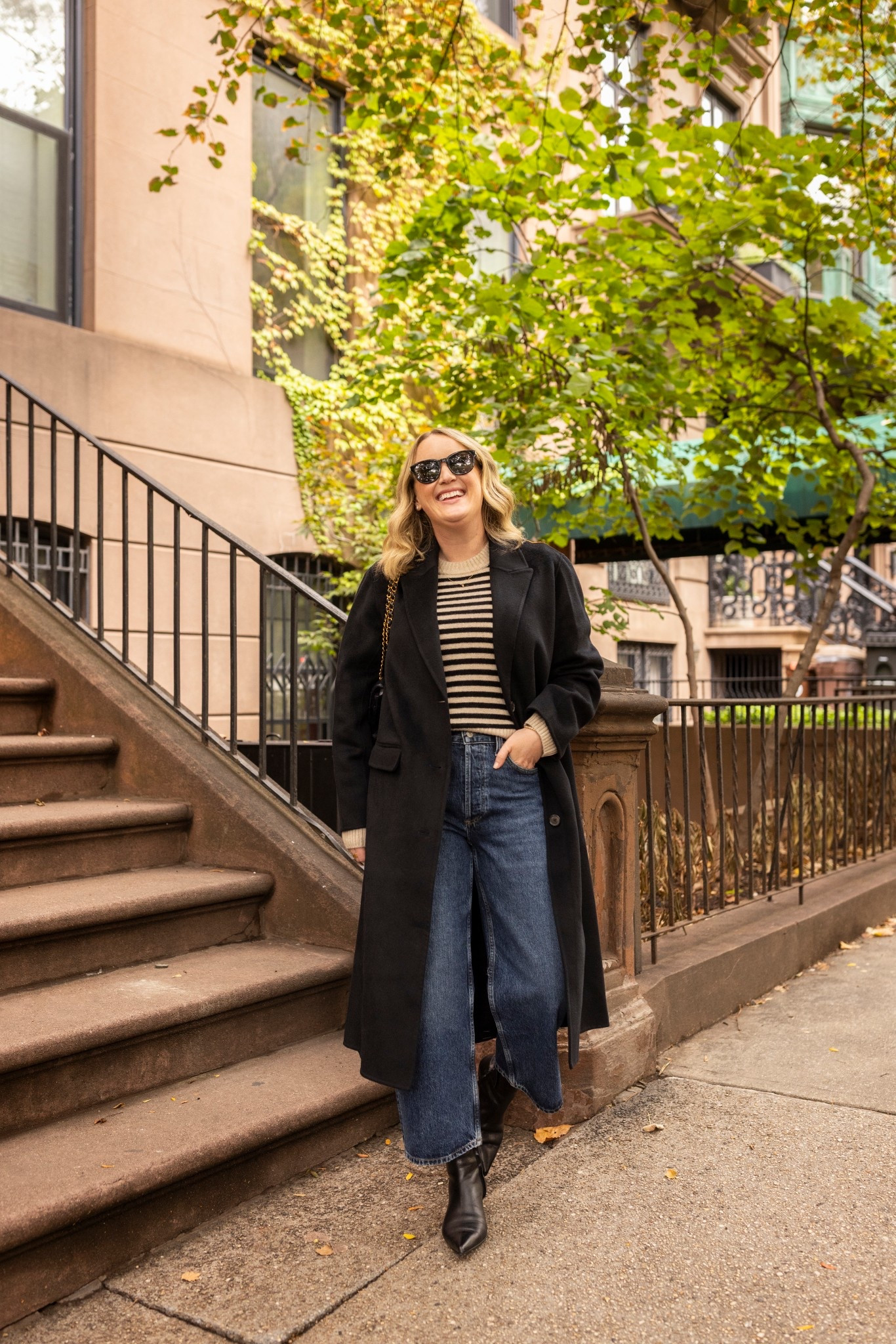 Fall outfit
Striped sweater
Wideleg jeans 
Neutral style 

#LTKSeasonal #LTKMidsize #LTKOver40