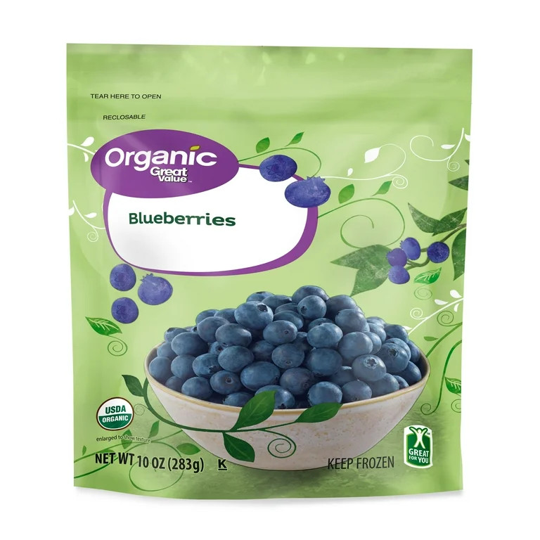 Great Value Organic Frozen Blueberries, 10 oz - Walmart.com | Walmart (US)