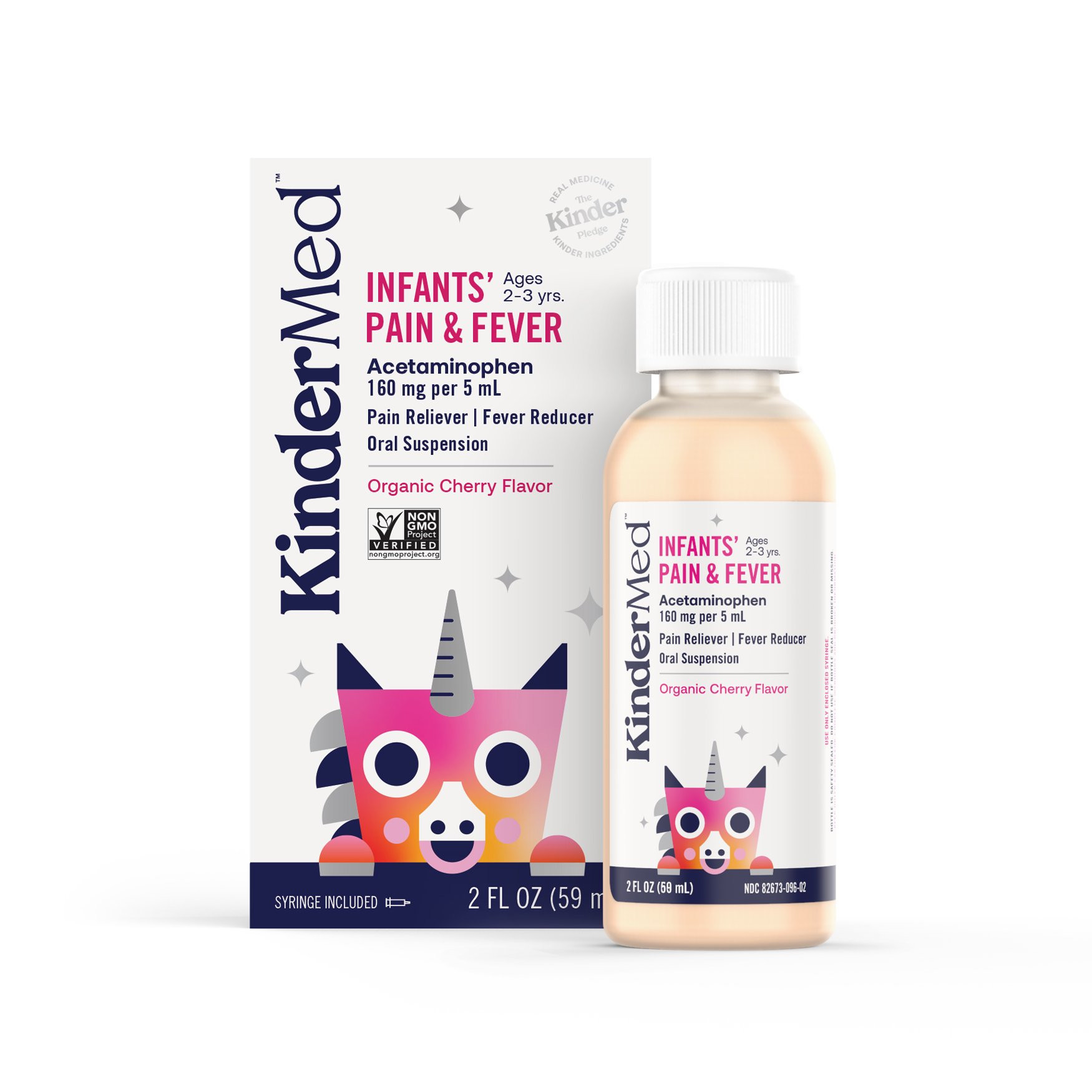 KinderMed Infants' Pain and Fever, Oral Suspension, Organic Cherry Flavor, 2 oz (59 mL) | Walmart (US)