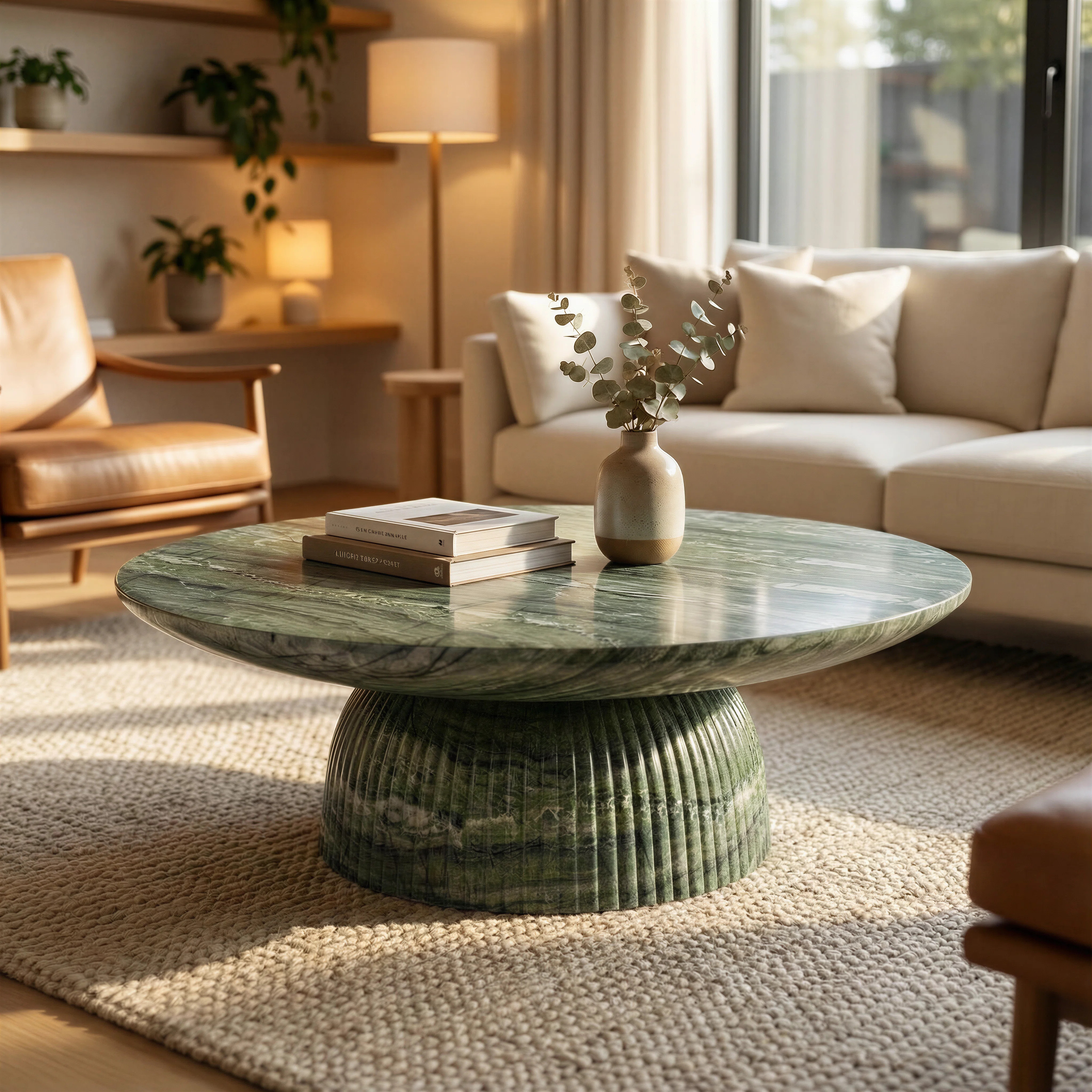 Foundry Select Tithi Single Round Coffee Table Stone effect for Living Room Contemporary Style & ... | Wayfair North America