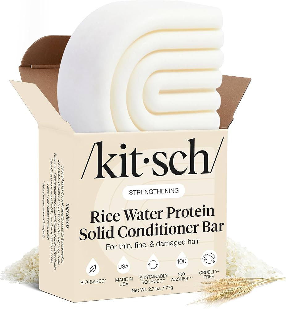 Kitsch Rice Water Conditioner Bar for Hair Growth – Rice Protein Hair Conditioner Bar to Repair... | Amazon (US)